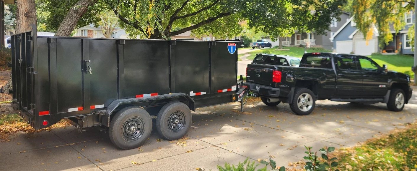 Truck and dump trailer for Junk Wizard junk removal service