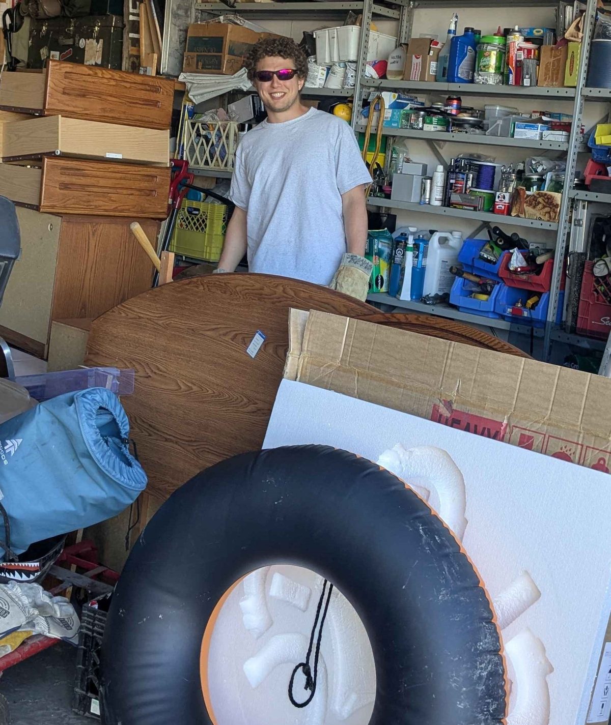 Junk Wizard owner on a junk removal job
